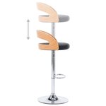 vidaXL Tabourets de bar lot de 2 noir similicuir et bois courbé