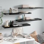 vidaXL Étagère murale flottante 4 Pièces Noir brillant 90x23 5x3 8 cm MDF