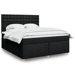 vidaXL Sommier à lattes de lit avec matelas Noir 180x200 cm Tissu