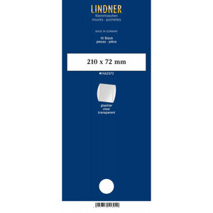 Bandes double soudure 210 x 72 mm pour timbres-poste. Fond - Transparent