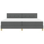 vidaXL Lit à ressorts avec matelas Gris foncé 200 x 200 cm tissu