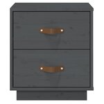  vidaXL Tables de chevet 2 Pièces Gris 40x34x45 cm Bois de pin massif