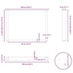 vidaXL Pieds de table à manger en U 2 pièces Anthracite 100 x (72-73) cm Acier
