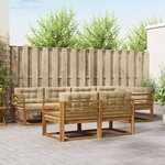 vidaXL Ensemble de canapés d'extérieur 7 Pièces Naturel et Beige