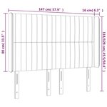 vidaXL Tête de lit à LED Gris clair 147x16x118/128 cm Velours