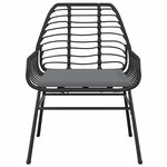 vidaXL Ensemble à manger de jardin et coussins 3 Pièces noir rotin verre