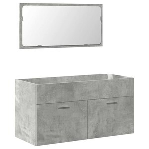 vidaXL Armoire de bain avec miroir gris béton bois d'ingénierie