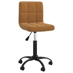 vidaXL Chaise pivotante de salle à manger Marron Velours