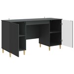 vidaXL Bureau avec étagère Noir 142 5 x 50 x 75 cm Bois d'ingénierie