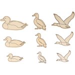 15 Mini décorations canards en bois