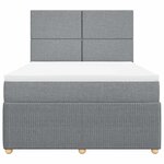 vidaXL Sommier à lattes de lit avec matelas Gris clair 160x200cm Tissu