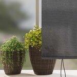 vidaXL Store Roulant Extérieur Striped Anthracite 220 x 250 cm tissu