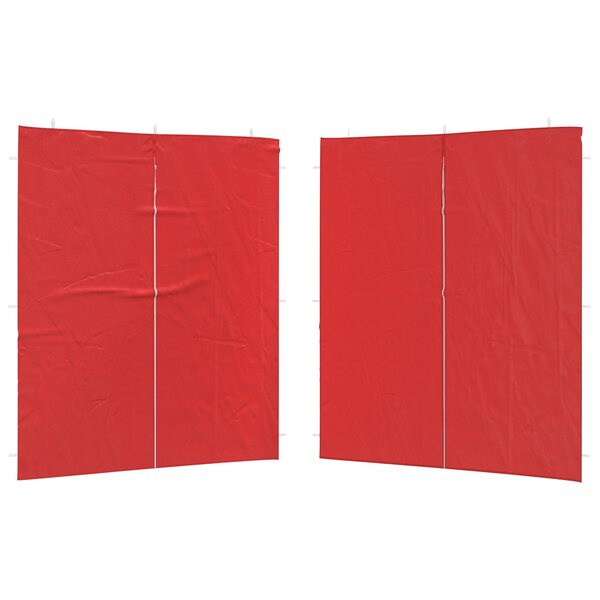 vidaXL Mur de tente de fête 2 pièces 200 x 195 cm Rouge PE et acier