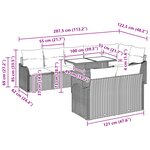 Ensemble de Canapé de Jardin en 9 pièces avec Coussins Noir Poly Rattan