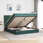 vidaXL Cadre de lit ottoman avec matelas vert foncé 160x200 cm velours