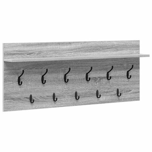 vidaXL Porte-manteau mural avec étagère Sonoma gris Bois d'ingénierie