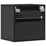 vidaXL Tables de chevet murales 2 Pièces noir 40x31x39 5 cm