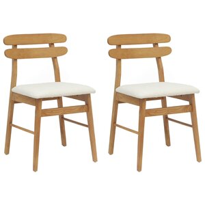 vidaXL Chaise de salle à manger 2 Pièces Naturel et clair
