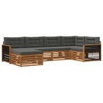 vidaXL Ensemble de canapés d'extérieur 6 Pièces Naturel et Anthracite