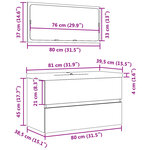 vidaXL Ensemble de meubles de salle de bain 3 Pièces chêne sonoma