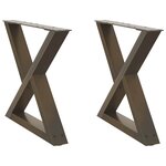 vidaXL Pieds de table basse 2 pièces Acier naturel 50 x (42-43 3) cm Acier