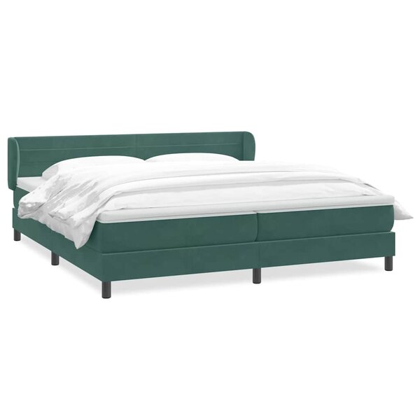 vidaXL Sommier à lattes de lit et matelas vert foncé 180x210cm velours