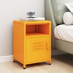 Vidaxl table de chevet jaune moutarde 35x35x51 cm acier