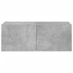 vidaXL Meuble TV mural avec lumières LED gris béton 80x35x31 cm
