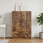 vidaXL Buffet Chêne fumé 66 x 34 5 x 92 cm Bois d'ingénierie