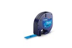 Cassette Ruban LetraTag Polyester 12 mm x 4 m Noir sur Bleu DYMO