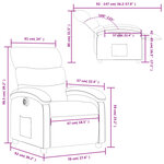 vidaXL Fauteuil inclinable électrique Gris clair Tissu