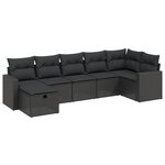 vidaXL Salon de jardin 7 Pièces avec coussins noir résine tressée