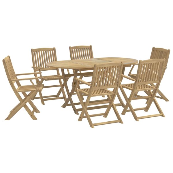 vidaXL Ensemble à manger de jardin 7 Pièces Bois d'acacia solide