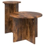 vidaXL Ensemble de tables d'appoint 2 pièces Chêne fumé Ø 45 x 35 cm
