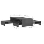 Vidaxl ensemble de tables basses gigognes gris brillant 100x100x26 5cm