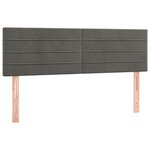 vidaXL Têtes de lit 2 Pièces Gris foncé 72x5x78/88 cm Velours