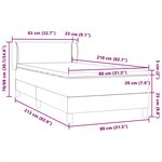 vidaXL Sommier à lattes de lit et matelas gris foncé 80x210 cm velours