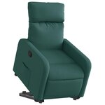 vidaXL Fauteuil inclinable vert foncé tissu