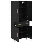 vidaXL Haut Armoire Chêne noir 69 5 x 34 x 180 cm Bois d'ingénierie