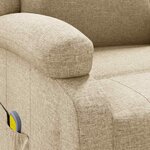 vidaXL Fauteuil de massage Crème Tissu