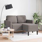 vidaXL Canapé 2 places avec méridienne en L taupe 125 cm tissu