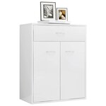 vidaXL Buffet Blanc brillant 60x30x75 cm Bois d'ingénierie