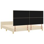 vidaXL Cadre de lit avec tête de lit Crème 200 x 200 cm tissu