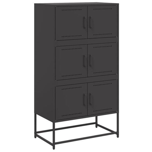 vidaXL Buffet noir 68 5x38 5x123 5 cm acier