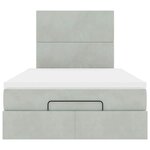 vidaXL Cadre de lit ottoman et matelas gris clair 120x200 cm velours