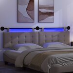 vidaXL Tête de lit suspendue Taupe Tissu