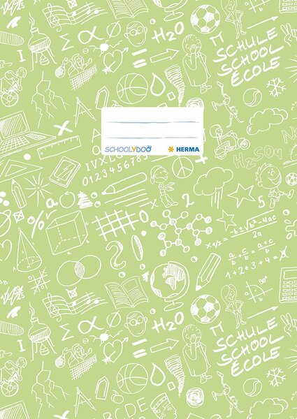 Protège-cahier Schoolydoo A4 polypro avec etiquette Vert Clair HERMA