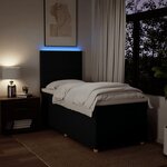 vidaXL Sommier à lattes de lit avec matelas Noir 90x200 cm Tissu