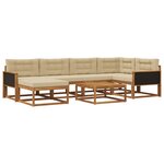 vidaXL Ensemble de canapés d'extérieur 7 Pièces Naturel et Beige