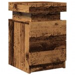 vidaXL Tables de chevet avec LED 2 Pièces vieux bois bois d'ingénierie